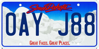 SD license plate 0AYJ88