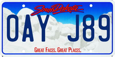 SD license plate 0AYJ89