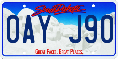 SD license plate 0AYJ90