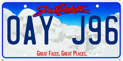 SD license plate 0AYJ96