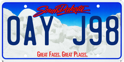 SD license plate 0AYJ98