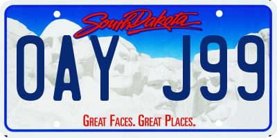 SD license plate 0AYJ99