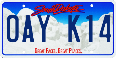 SD license plate 0AYK14