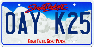 SD license plate 0AYK25