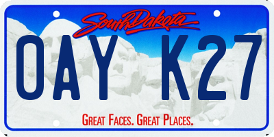 SD license plate 0AYK27
