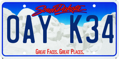 SD license plate 0AYK34