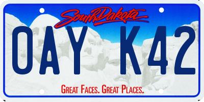 SD license plate 0AYK42