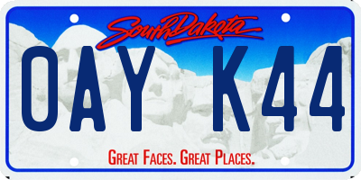 SD license plate 0AYK44