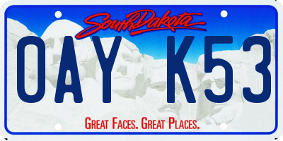 SD license plate 0AYK53