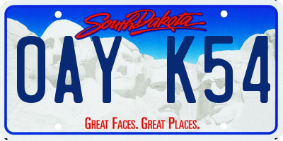 SD license plate 0AYK54