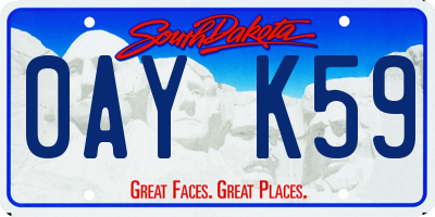 SD license plate 0AYK59