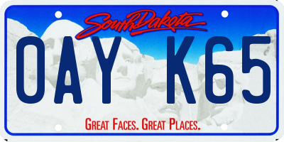 SD license plate 0AYK65