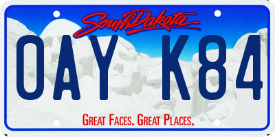 SD license plate 0AYK84
