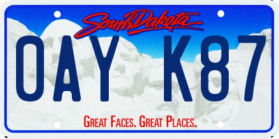 SD license plate 0AYK87