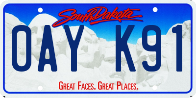 SD license plate 0AYK91