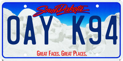 SD license plate 0AYK94