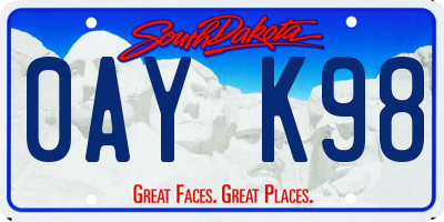 SD license plate 0AYK98