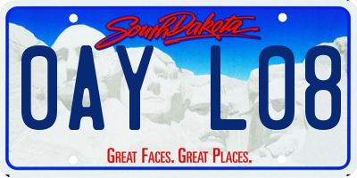 SD license plate 0AYL08