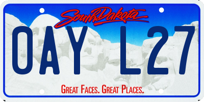 SD license plate 0AYL27