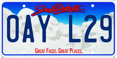 SD license plate 0AYL29