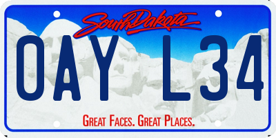 SD license plate 0AYL34