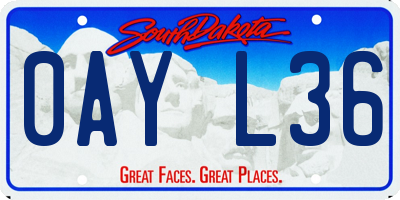 SD license plate 0AYL36