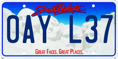 SD license plate 0AYL37