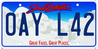 SD license plate 0AYL42