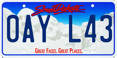 SD license plate 0AYL43