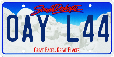 SD license plate 0AYL44