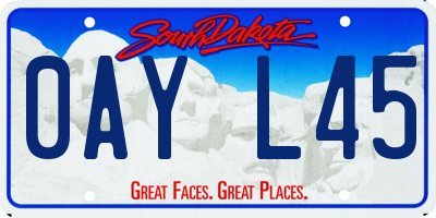 SD license plate 0AYL45