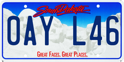SD license plate 0AYL46