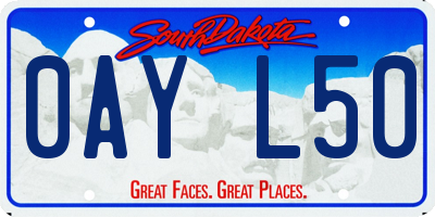 SD license plate 0AYL50