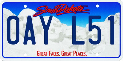 SD license plate 0AYL51