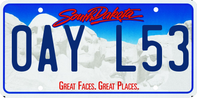 SD license plate 0AYL53