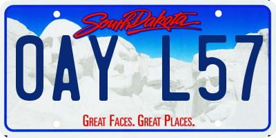 SD license plate 0AYL57