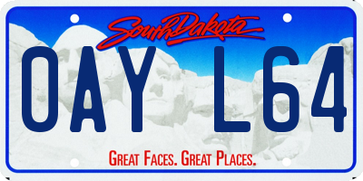 SD license plate 0AYL64