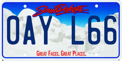 SD license plate 0AYL66