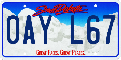 SD license plate 0AYL67