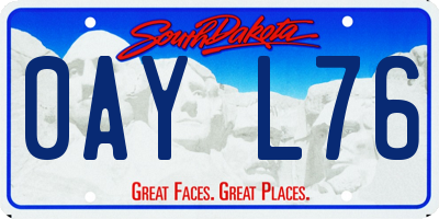 SD license plate 0AYL76