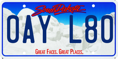 SD license plate 0AYL80