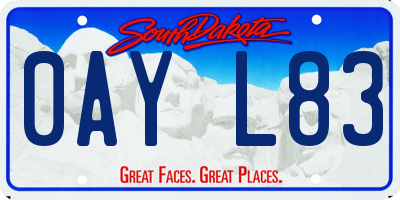 SD license plate 0AYL83