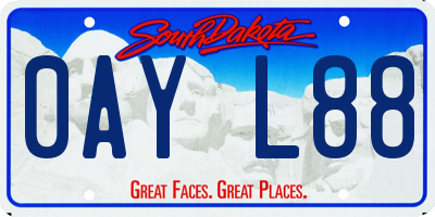 SD license plate 0AYL88