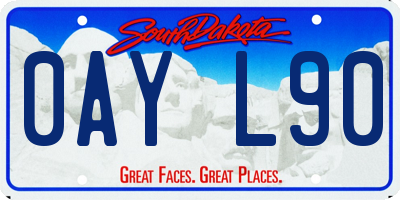 SD license plate 0AYL90