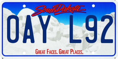 SD license plate 0AYL92