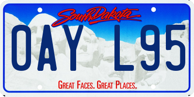 SD license plate 0AYL95