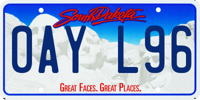 SD license plate 0AYL96