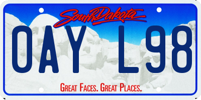 SD license plate 0AYL98