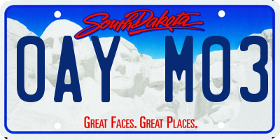 SD license plate 0AYM03