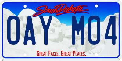 SD license plate 0AYM04